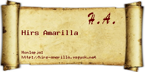 Hirs Amarilla névjegykártya